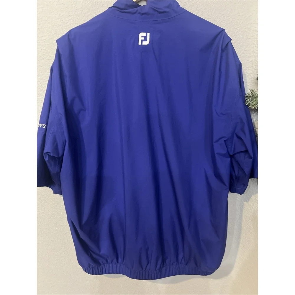 Dryjoys By Footjoy Pullover Jacket Saiae BLUE Rainproof short sleeve Men's LARGE